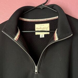 Weatherproof Vintage Black Fleece-Lined Pullover Jacket. Size Large